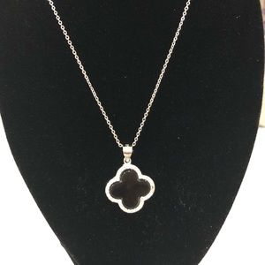 Emerald black jade 925 silver pendant &necklace